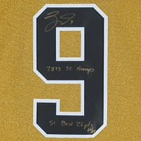 Maillot authentique Adidas autographié par Jack Eichel Vegas Golden Knights avec plusieurs inscriptions - Édition limitée à 26 exemplaires