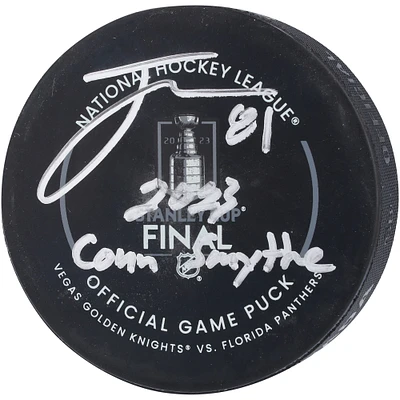 Jonathan Marchessault Vegas Golden Knights Autographed 2023 Stanley Cup Final Official Game Puck with "2023 Conn Smythe" Inscription
