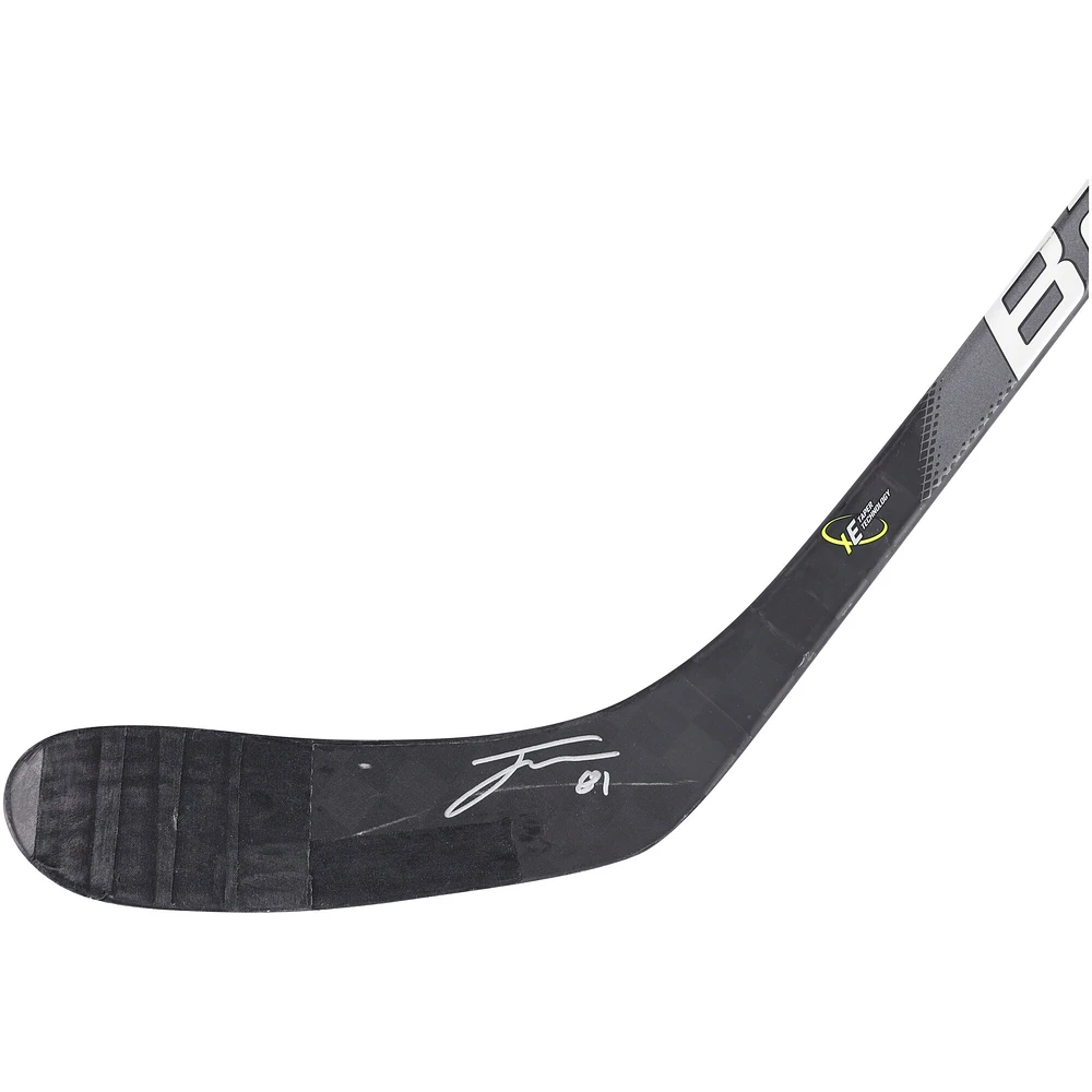 Bâton de hockey Bauer noir autographié par Jonathan Marchessault des Golden Knights de Vegas contre les Canucks de Vancouver le 13 novembre 2021