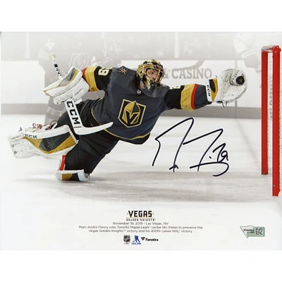 Marc-Andre Fleury Vegas Golden Knights Autographed 8'' x 10'' Diving Save vs. Toronto Maple Leafs Photograph