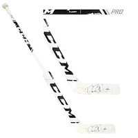 Bâton CCM blanc autographié par Marc-André Fleury des Golden Knights de Vegas contre les Coyotes de l'Arizona le 1er mai 2021 - Victoire en carrière n° 489