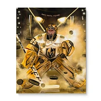 Impression giclée sur toile autographiée de 16" x 20" de Marc-André Fleury Vegas Golden Knights - Art de Jordan Spector - Édition limitée de 10