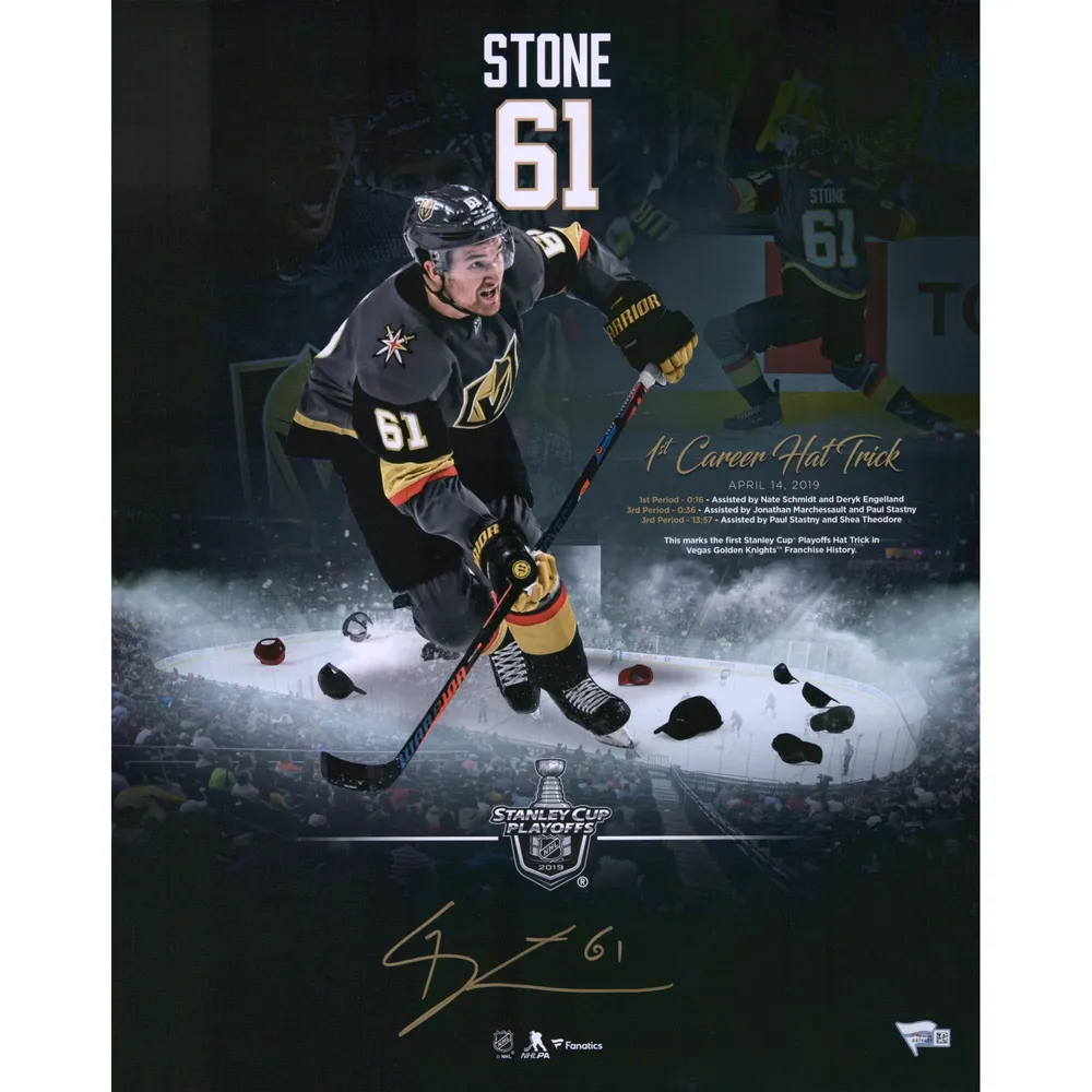 Mark Stone Vegas Golden Knights Autographed 16 x 20 Gold Jersey Skating Photograph