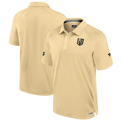 Polo raglan authentique Pro Fanatics Gold Vegas Golden Knights pour hommes