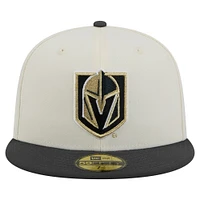 Casquette ajustée bicolore chromée 59FIFTY blanche Vegas Golden Knights de New Era pour homme