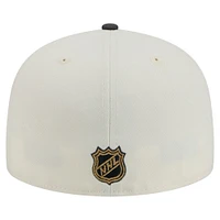 Casquette ajustée bicolore chromée 59FIFTY blanche Vegas Golden Knights de New Era pour homme