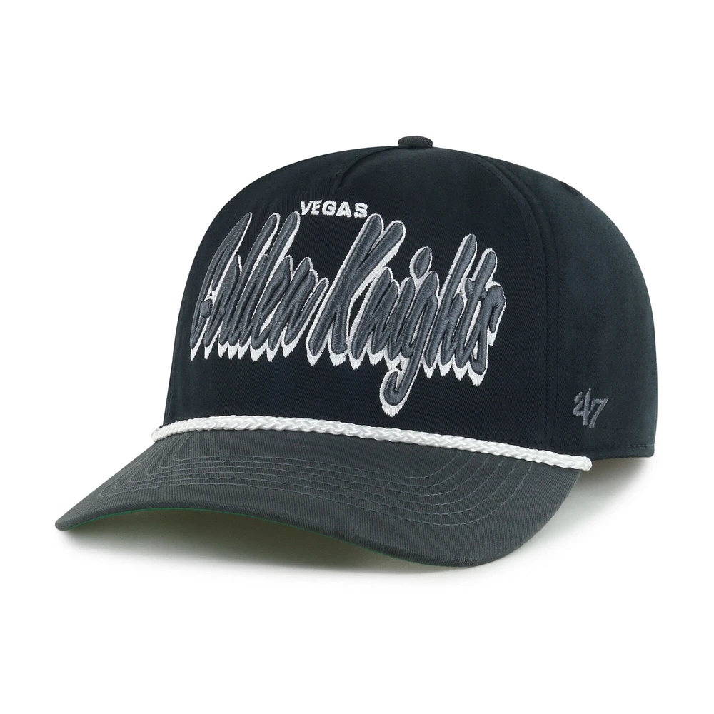 Men's '47 Black/Charcoal Vegas Golden Knights Dropshadow Rope Hitch Adjustable Hat