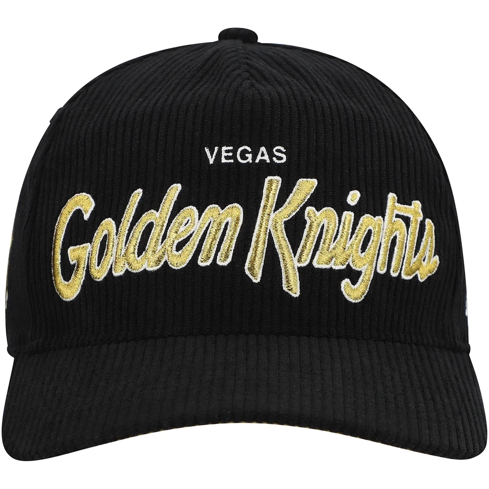 Men's '47  Black Vegas Golden Knights Crosstown Corduroy Hitch Adjustable Hat