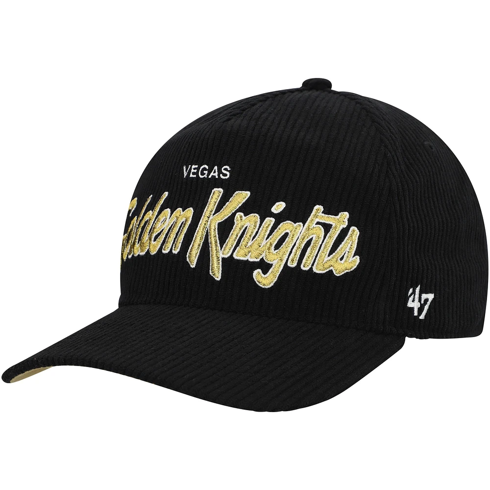 Men's '47  Black Vegas Golden Knights Crosstown Corduroy Hitch Adjustable Hat