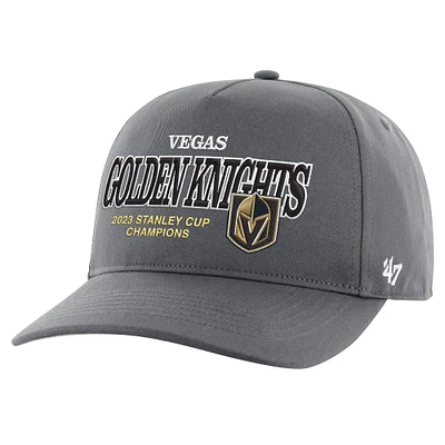 Casquette réglable avec attelage de boîte de pénalité des champions de la Coupe Stanley '47 Charcoal Vegas Golden Knights 2023 pour hommes