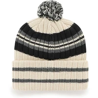 Men's '47 Cream Vegas Golden Knights Hone Patch Cuffed Knit Hat with Pom