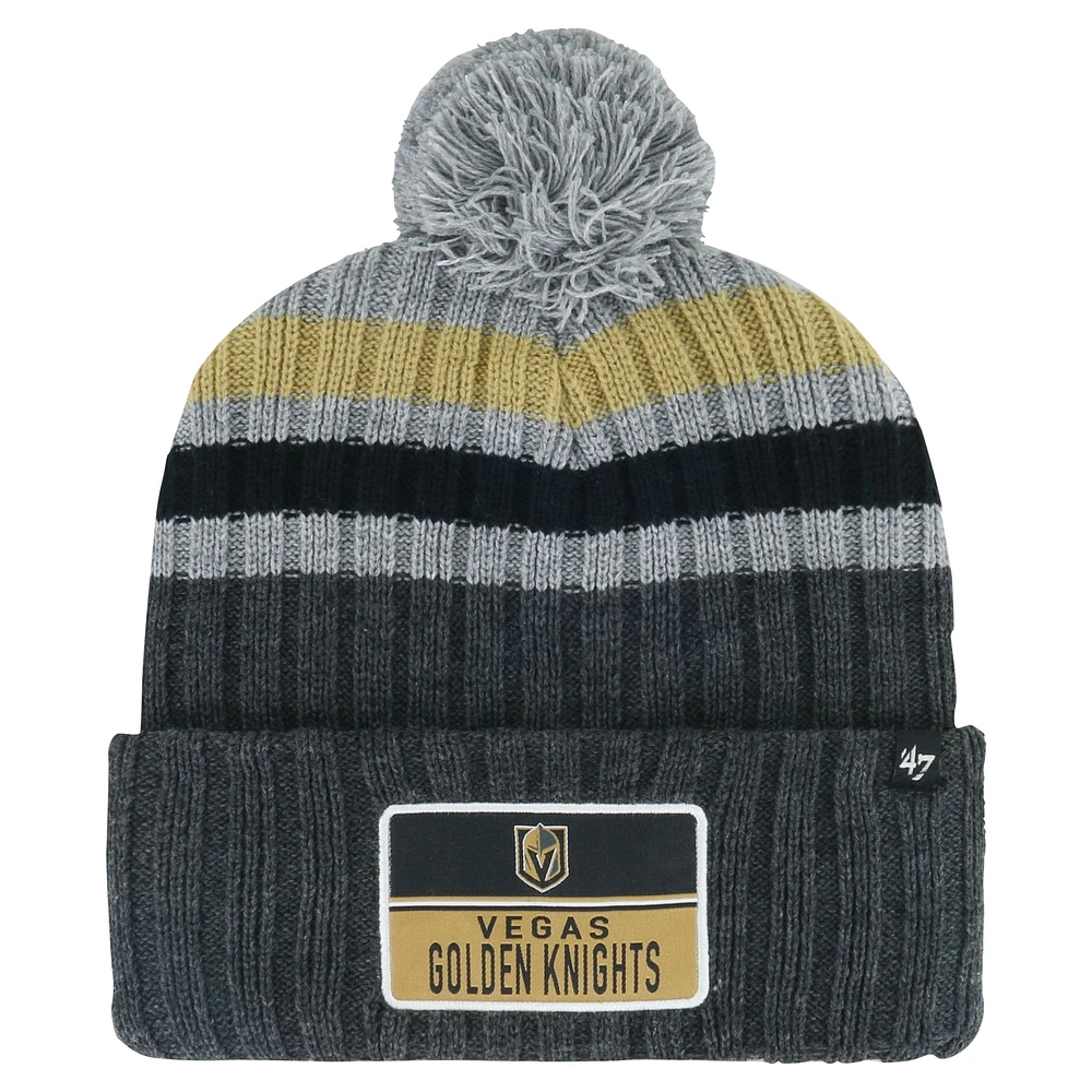 Bonnet en tricot à revers avec pompon '47 Vegas Golden Knights Stack Patch pour hommes