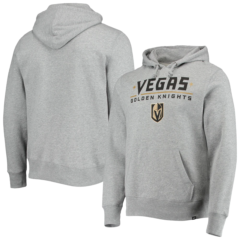 Men's '47 Heathered Gray Vegas Golden Knights Pregame Headline Pullover Hoodie