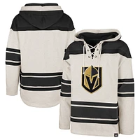 Men's '47 Oatmeal Vegas Golden Knights Rockaway Lace-Up Pullover Hoodie