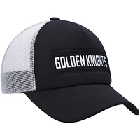 Men's adidas Black/White Vegas Golden Knights Team Plate Trucker Snapback Hat