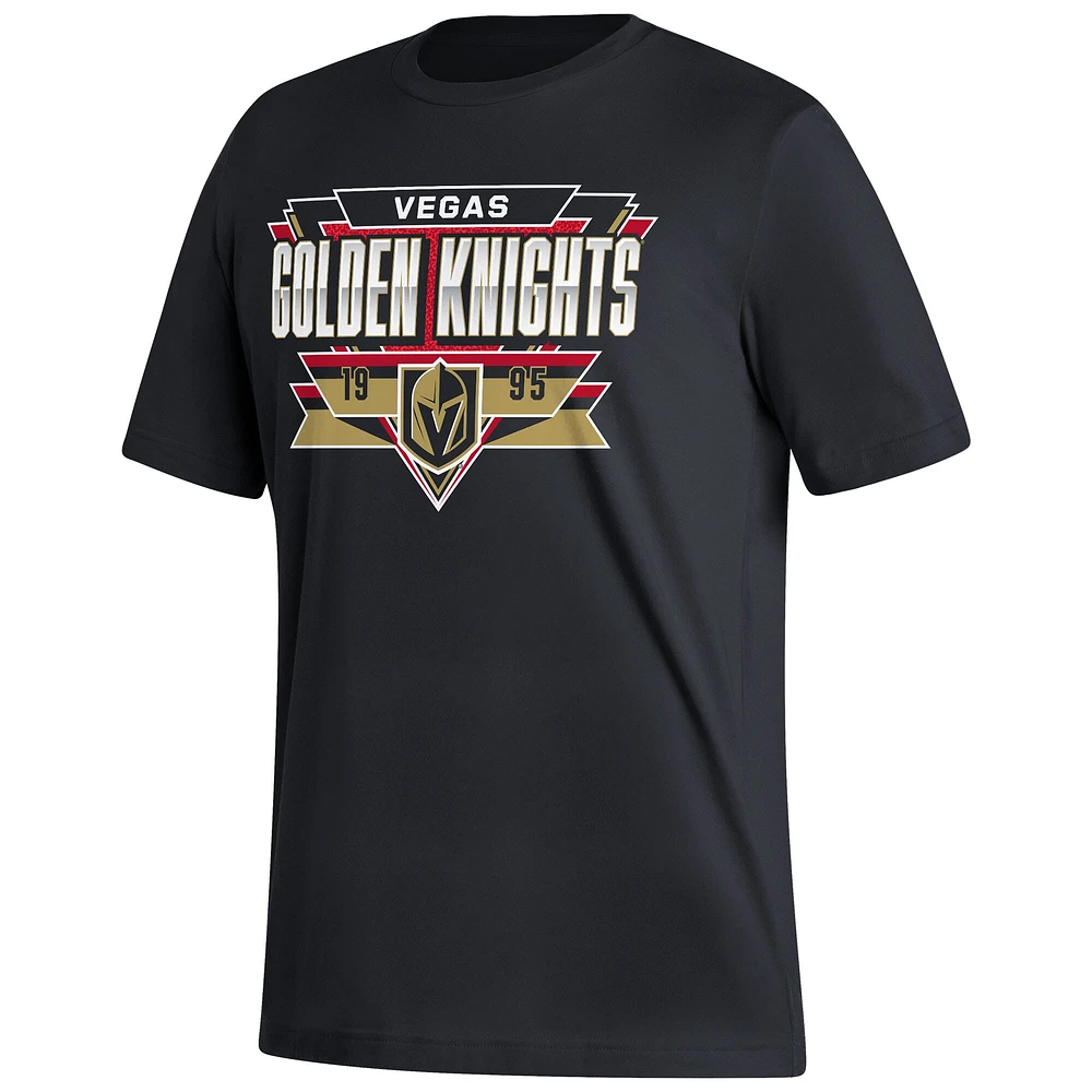 T-shirt adidas noir Vegas Golden Knights Reverse Retro 2.0 Fresh Playmaker pour homme