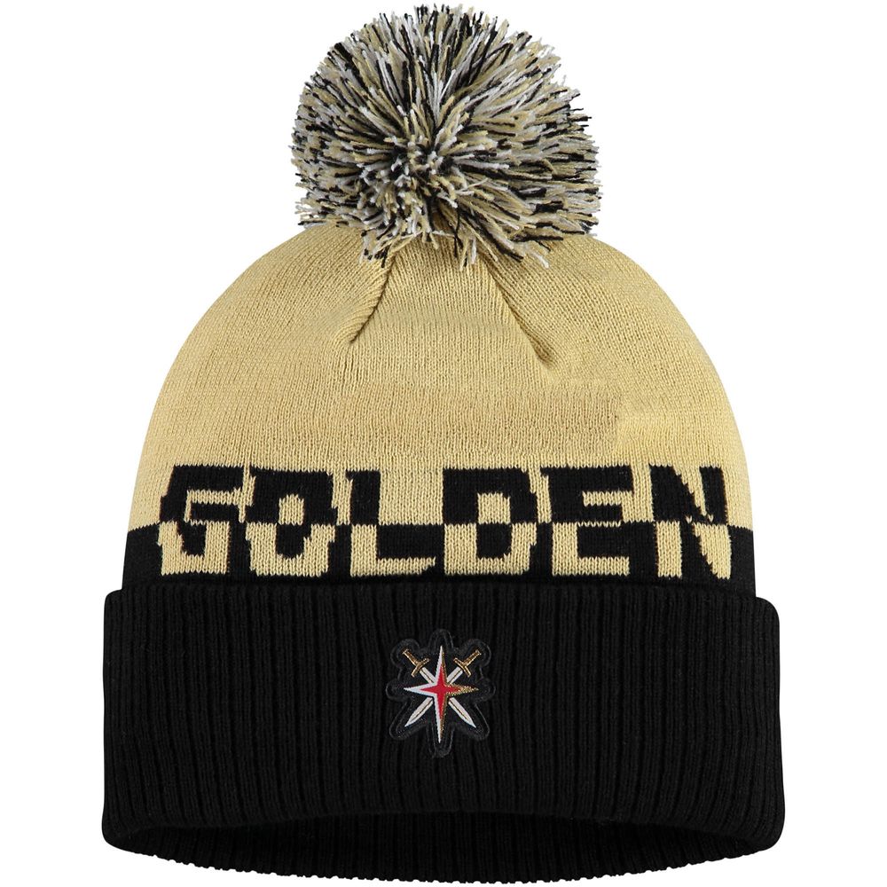 Men's adidas Gold/Black Vegas Golden Knights COLD.RDY Cuffed Knit Hat with Pom