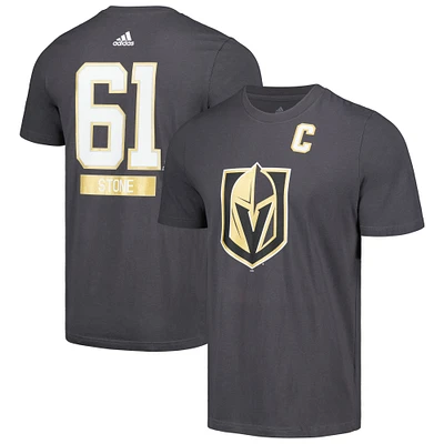 Men's adidas Mark Stone Gray Vegas Golden Knights Fresh Name & Number T-Shirt