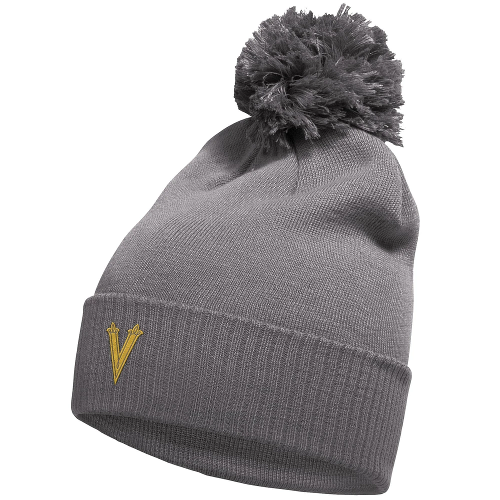 Bonnet en tricot à revers classique d'hiver NHL 2024 adidas Vegas Golden Knights pour hommes avec pompon