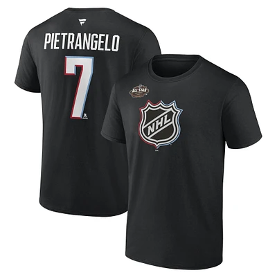 T-shirt noir pour homme Alex Pietrangelo Vegas Golden Knights avec nom et numéro du match des étoiles de la LNH 2022