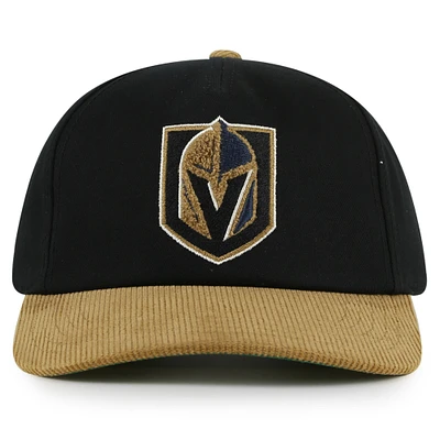 Casquette ajustable Burnett pour homme avec aiguille américaine noire/dorée Vegas Golden Knights