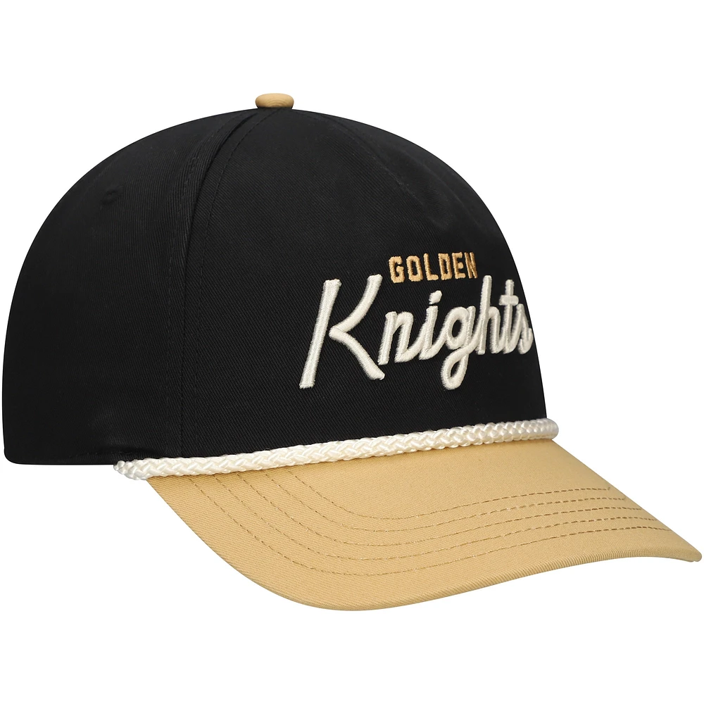 Men's American Needle Black/Gold Vegas Golden Knights Roscoe Washed Twill Adjustable Hat