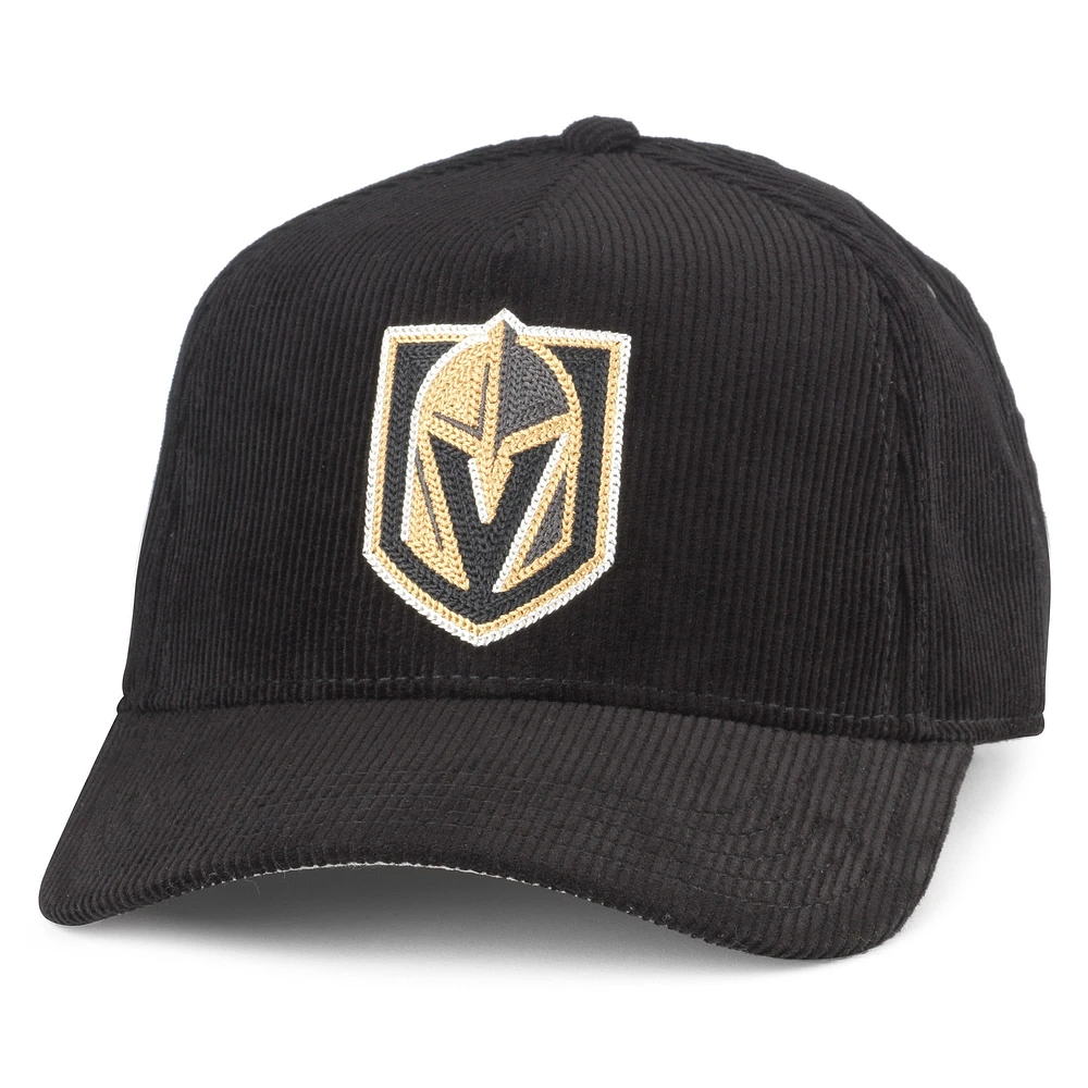 Men's American Needle Black Vegas Golden Knights Corduroy Chain Stitch Adjustable Hat