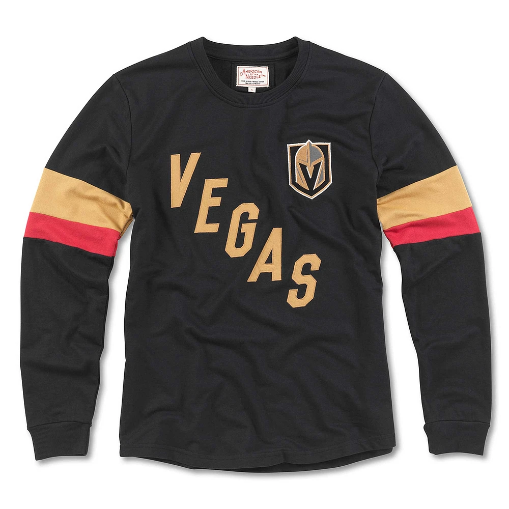 T-shirt à manches longues pour hommes American Needle noir Vegas Golden Knights Sudbury