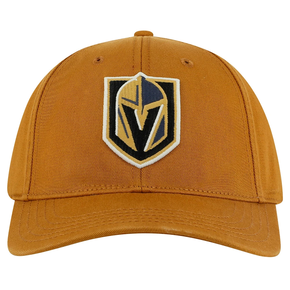 Casquette ajustable en sergé délavé Hepcat pour homme, couleur tan, Vegas Golden Knights, American Needle