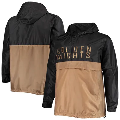 Vegas Golden Knights Big & Tall Anorak Half-Zip Pullover Hoodie - Black