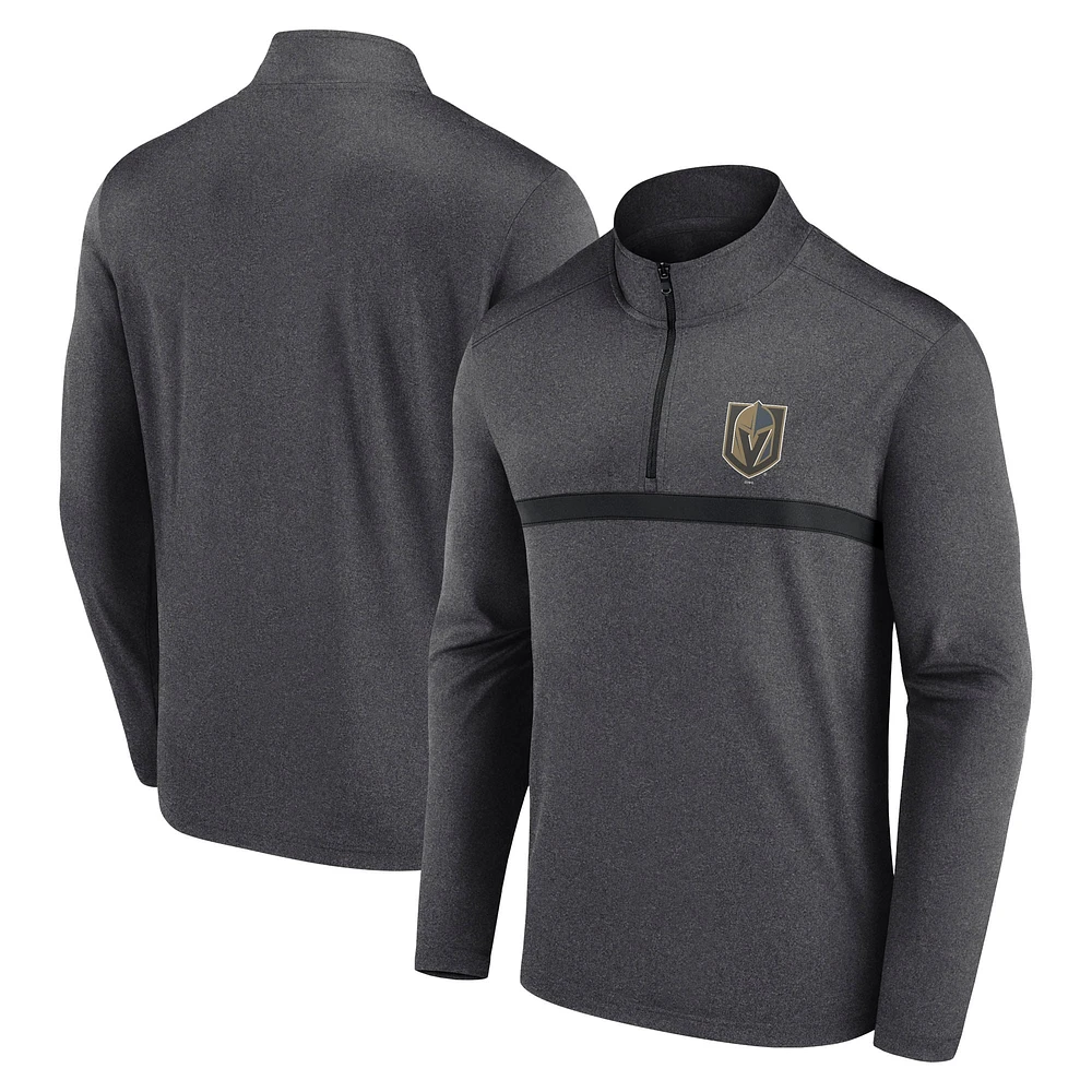 Haut noir à glissière quart de tour raglan Vegas Golden Knights pour homme