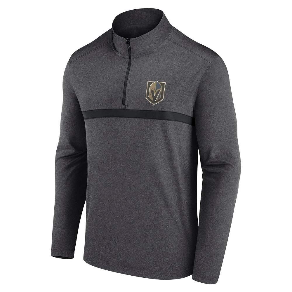 Haut noir à glissière quart de tour raglan Vegas Golden Knights pour homme