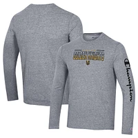 T-shirt à manches longues Champion Heather Grey Vegas Golden Knights pour homme