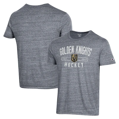 Men's Champion Heather Gray Vegas Golden Knights Tri-Blend T-Shirt