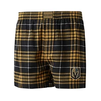 Boxer en flanelle Concord Vegas Golden Knights Concepts Sport noir/or pour hommes