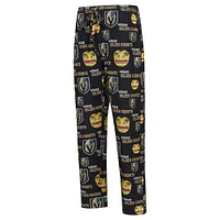 Pantalon en tricot à imprimé intégral Vegas Golden Knights pour hommes Concepts Sport Black