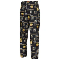 Pantalon en tricot à imprimé intégral Vegas Golden Knights pour hommes Concepts Sport Black