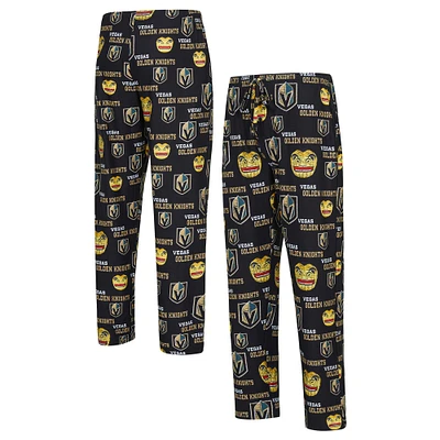 Pantalon en tricot à imprimé intégral Vegas Golden Knights pour hommes Concepts Sport Black