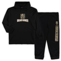 Men's Concepts Sport Black Vegas Golden Knights Big & Tall Pullover Hoodie Joggers Sleep Set