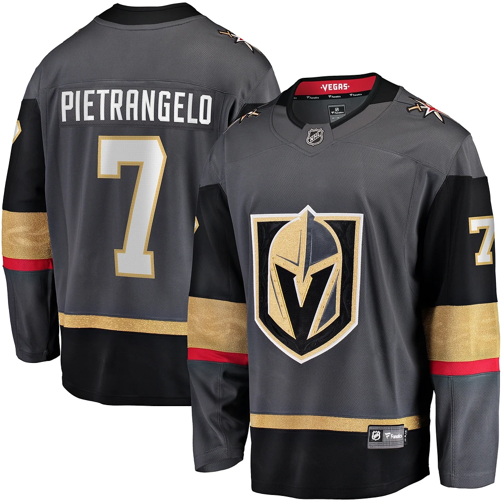 Maillot de joueur échappé des Golden Knights Vegas Fanatics Alex Pietrangelo noir pour hommes