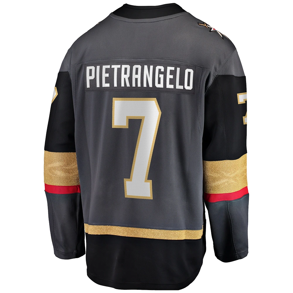 Fanatiques masculins de marque Alex Pietrangelo Gris Vegas Golden Knights Domicile - Maillot joueur Breakaway