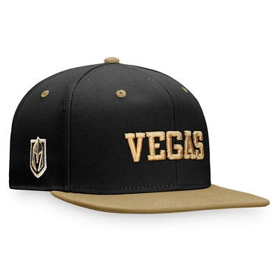 Fanatics pour hommes noir/or Vegas Golden Knights Heritage City bicolore - Casquette Snapback