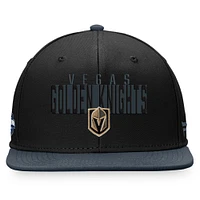 Men's Fanatics Black/Heather Charcoal Vegas Golden Knights Fundamental Colorblocked Snapback Hat