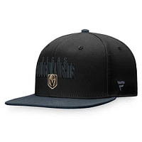 Men's Fanatics Black/Heather Charcoal Vegas Golden Knights Fundamental Colorblocked Snapback Hat