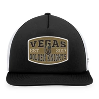 Casquette Snapback de camionneur avec patch frontal en mousse Vegas Golden Knights Fanatics noir/blanc pour hommes