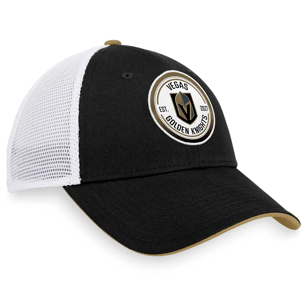 Casquette snapback emblématique dégradée de camionneur Vegas Golden Knights Fanatics noir/blanc pour hommes