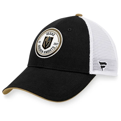 Casquette snapback emblématique dégradée de camionneur Vegas Golden Knights Fanatics noir/blanc pour hommes