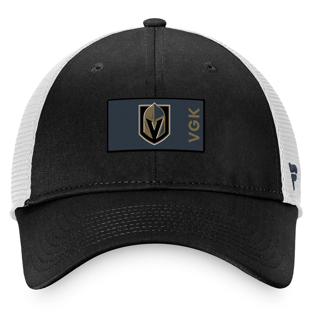 Men's Fanatics Black Vegas Golden Knights 2022 NHL Draft - Authentic Pro Rink Trucker Adjustable Hat