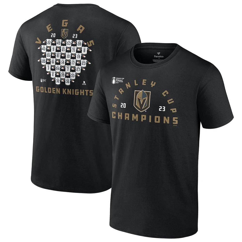 T-shirt Fanatics Black Vegas Golden Knights 2023 des champions de la Coupe Stanley pour hommes