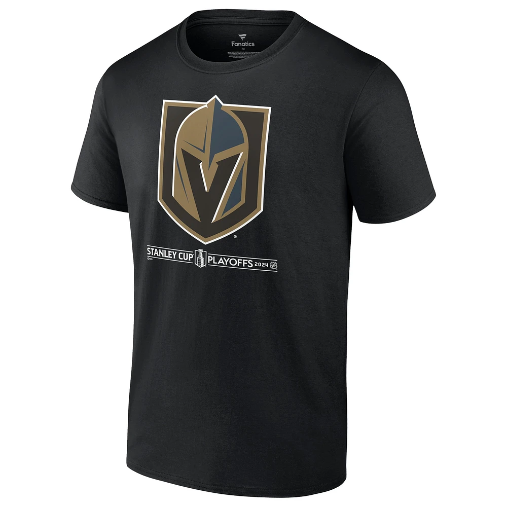 T-shirt Fanatics Black Vegas Golden Knights 2024 pour hommes, séries éliminatoires de la Coupe Stanley